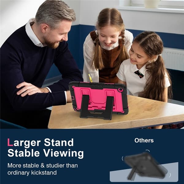 Galaxy Tab A9 Plus Skal Kickstand Med Rem Anti Drop Rosa