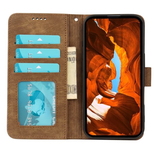 Oppo Find X9 Pro 5G Fodral Pattern Äkta Läder - Brun