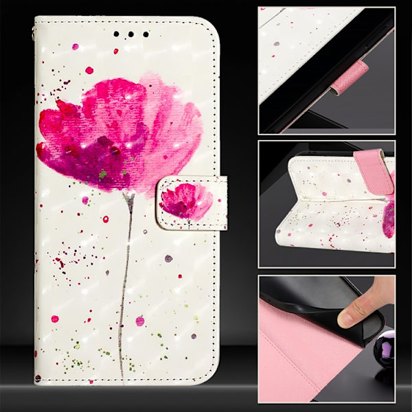 iPhone 17 Pro Plånboksfodral Printing Pattern Med Strap Rosa