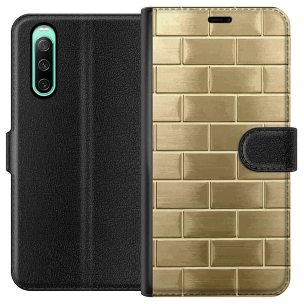 Pungcover til Sony Xperia 10 IV med Gyldne Mursten