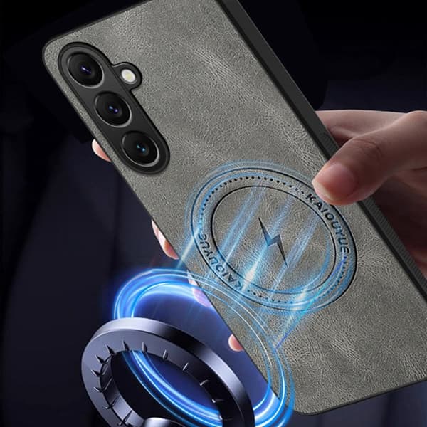 Mobilskal för Samsung Galaxy S26 Plus Magnetiskt PU + TPU - Grå