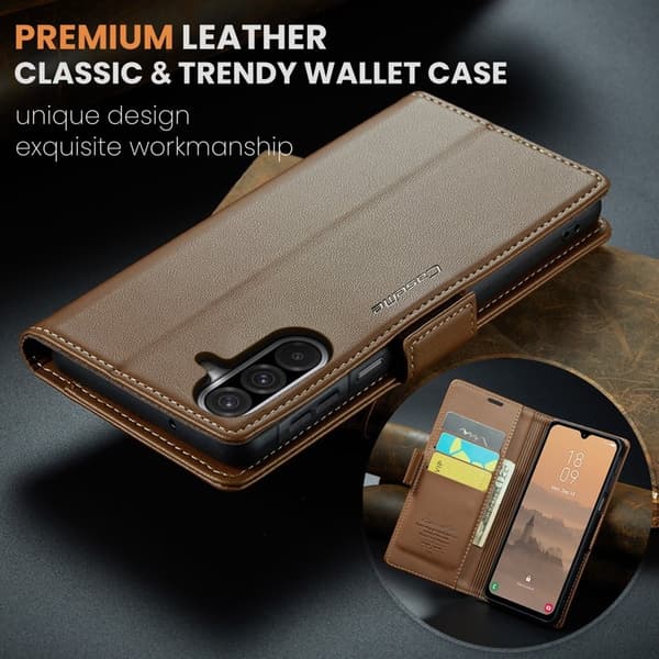 CASEME Plånboksfodral Konstläder för Samsung Galaxy A26 5G - Brun