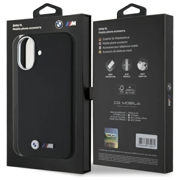 BMW Mobilskal till iPhone 16 Smooth Full Wrapped Metal - Svart Black