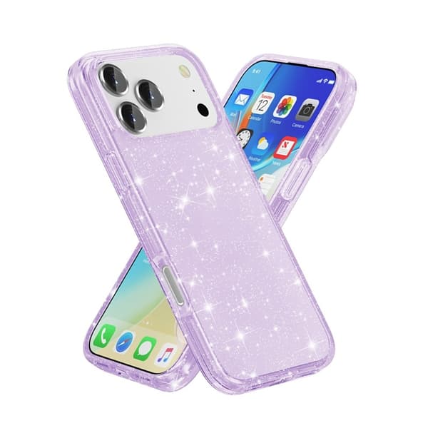 Mobilskal till iPhone 17 Pro Glittrande Puderglitter - Lila Lila
