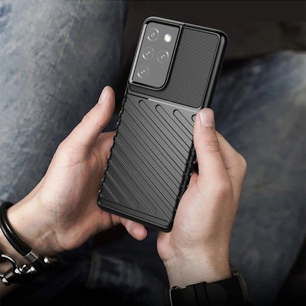 Galaxy S23 Ultra Skal Thunder Armor Silicone - Svart Svart