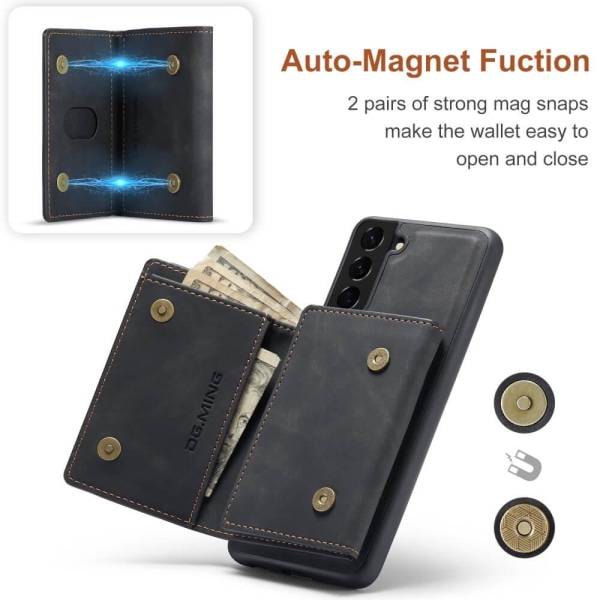 Samsung Galaxy S21 Skal DG.MING M1 Magnetic Tri-fold Wallet Med