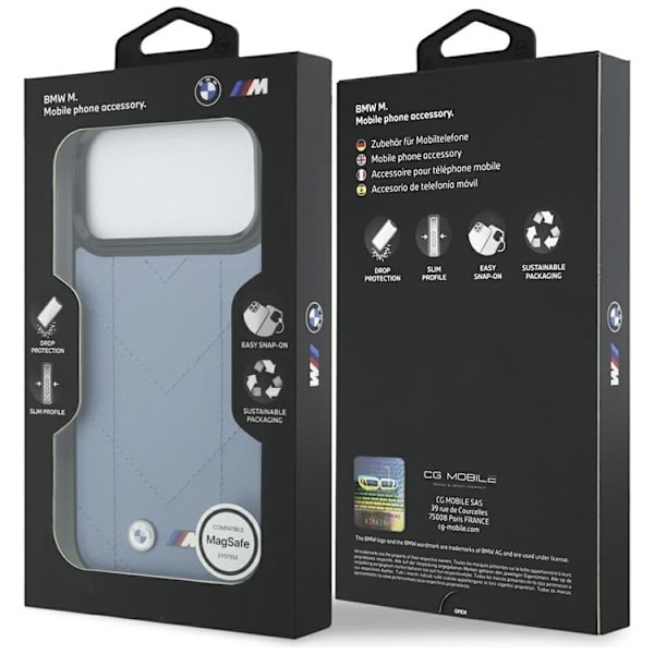 BMW Mobilskal till iPhone 17 Pro Max MagSafe M Quilted Logo Blå
