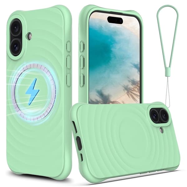 Mobilskal till iPhone 17 MagSafe Silikon Ripple Liquid - Grön Grön