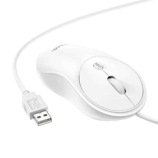 Hoco Trådbunden Mus USB-A 1.5 m GM13 - Vit Vit