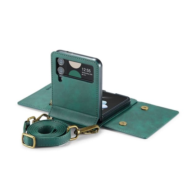 DG.MING Samsung Galaxy Z Flip4 Plånboksfodral RFID-Skydd Grön