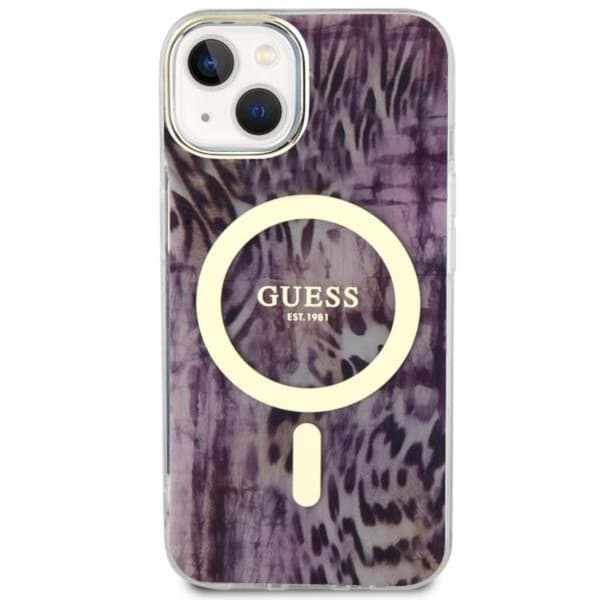 Guess iPhone 14 Cover MagSafe Leopard - Rosa Rosa