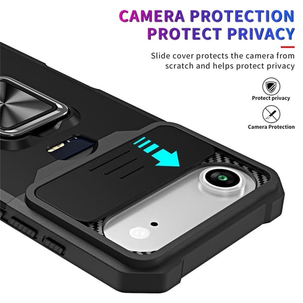 Mobilskal till iPhone Air Slide Lens Lid med Kortfack - Grön Grön
