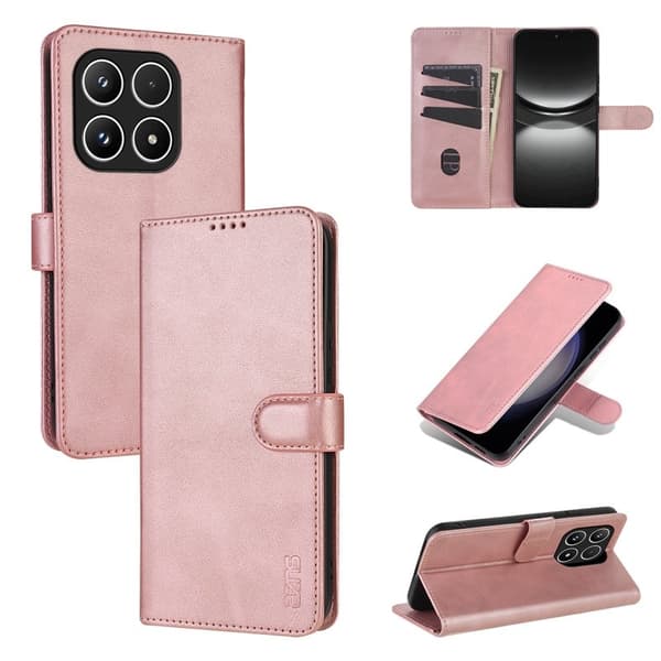AZNS Xiaomi 17 Plånboksfodral Konstläder - Roséguld