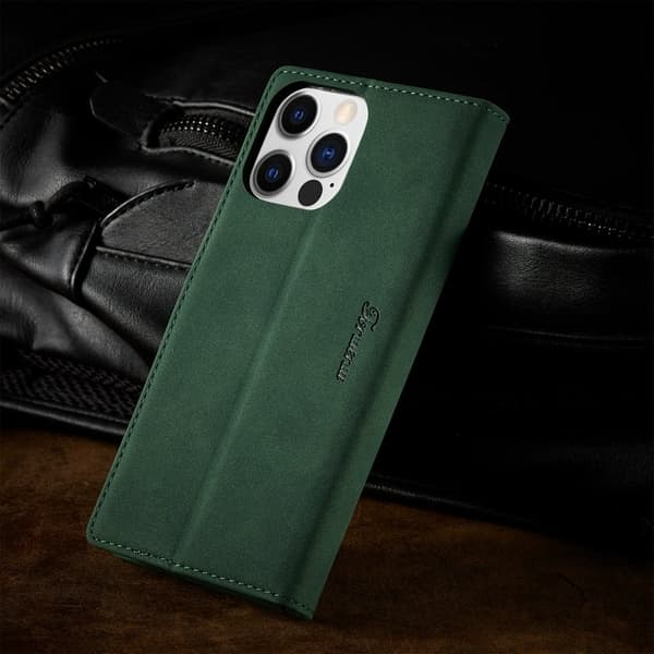 FORWENW F1 Series iPhone 14 Pro Plånboksfodral Konstläder - Grön