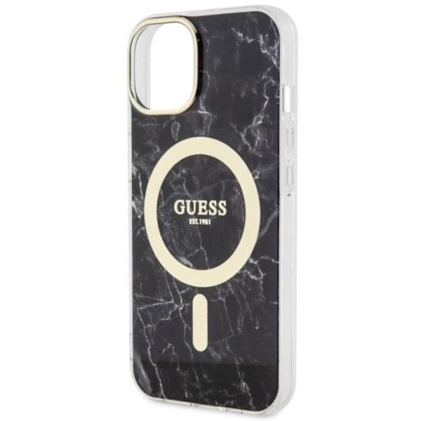 Guess iPhone 14 Plus Mobilskal MagSafe Marble - Svart Svart