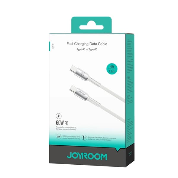 Joyroom S-A51 60W USB-C - USB-C Kabel 1.2m - Ljusgrå Grå