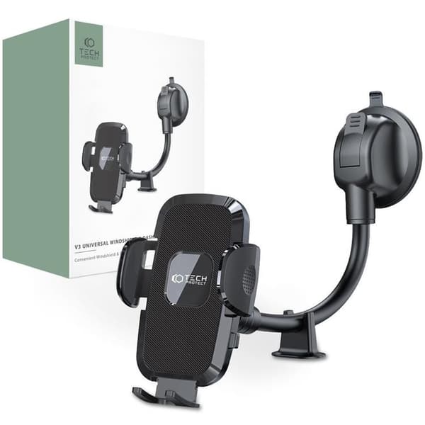 Tech-Protect V3 Long Arm Windshield Och Dashboard Bilhållare - Svart Svart
