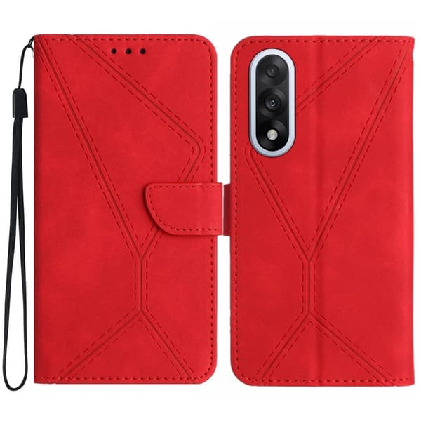 OnePlus Nord 5 Plånboksfodral Präglad Läder - Röd Röd