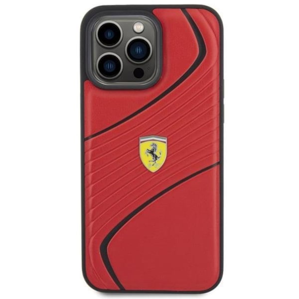 Ferrari iPhone 15 Pro mobilcover Twist Metal Logo - Rød