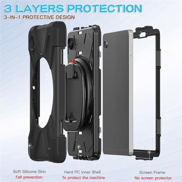 Mobilskal till Galaxy Tab A9 Kickstand Handle Grip - Svart Svart