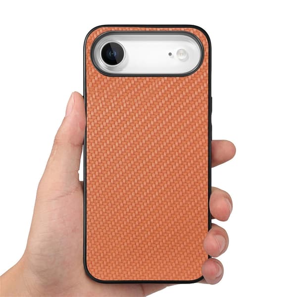 Mobilskal till iPhone Air Carbon Fiber PU Läder - Brun Brun