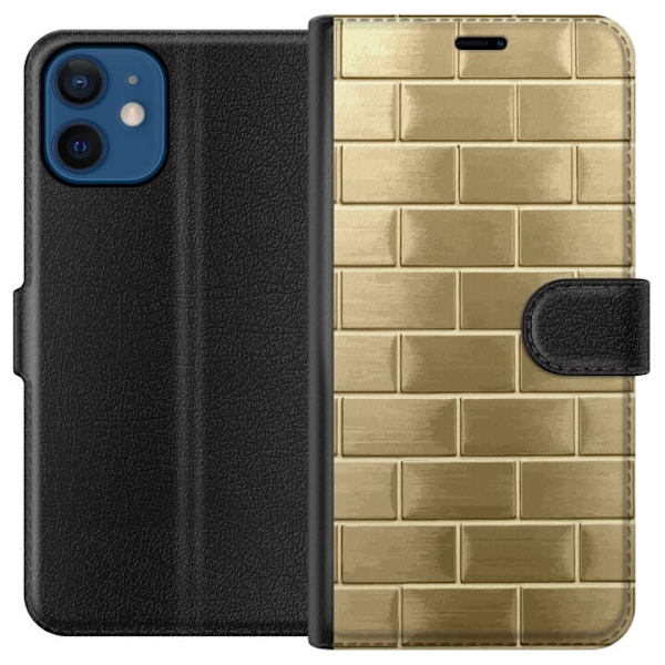 Plånboksfodral till Apple iPhone 12 mini med Gyllene Murstenar