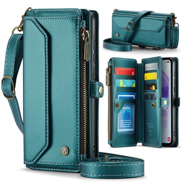 CASEME Plånboksfodral Konstläder för Samsung Galaxy A55 5G - Grön