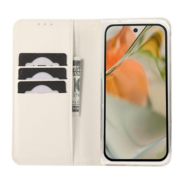 ABEEL Google Pixel 10 Pro Plånboksfodral RFID-Skydd Konstläder Flip Vit