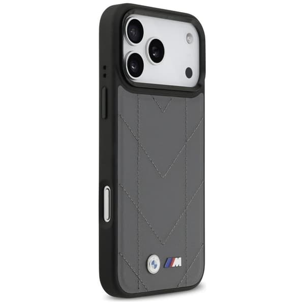 BMW telefontaske til iPhone 17 Pro Max MagSafe M quiltet logo Grå