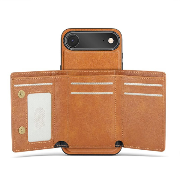 FIERRE SHANN FS030 iPhone Air Plånboksfodral Konstläder - Brun