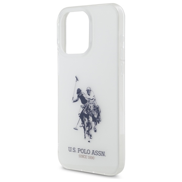 US Polo Mobilskal till iPhone 15 Pro Max Shiny Big Logo - Vit