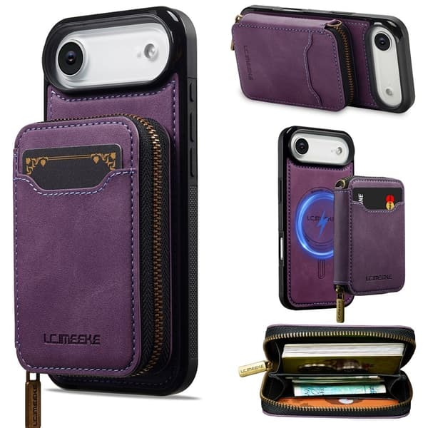 LC.IMEEKE L6 iPhone Air Plånboksfodral Konstläder - Lila