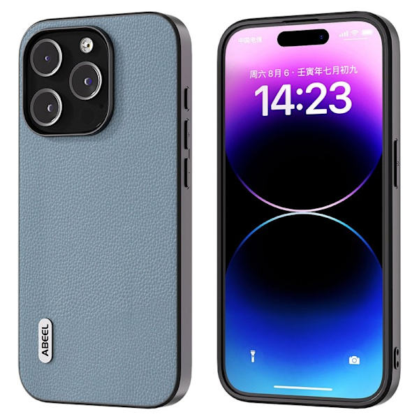 ABEEL Mobilskal till iPhone 14 Pro Max Äkta Läder Blå