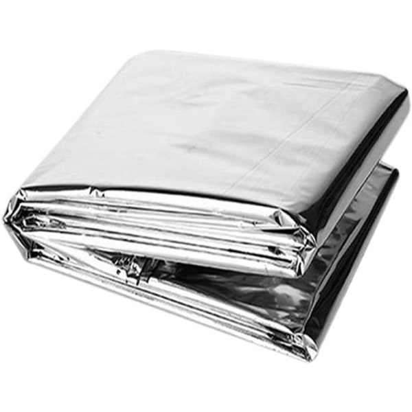 Emergency Blanket Warming Folie Vindtæt & letvægts Survival Blanket - Sølv