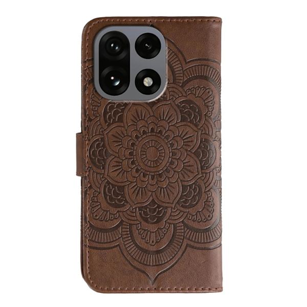 OnePlus 15 Plånboksfodral Mandala Imprinted Konstläder - Brun Brun