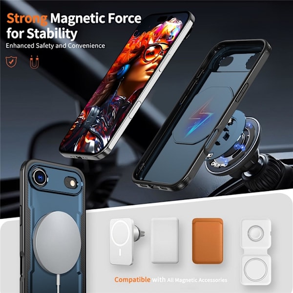 Mobilskal till iPhone Air MagSafe TPU+PC Kickstand - Blå Blå