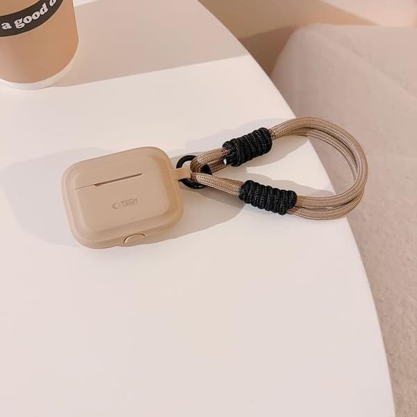 Tech-Protect Airpods Pro 1/2 Shell silikone reb - Cafe Latte Beige
