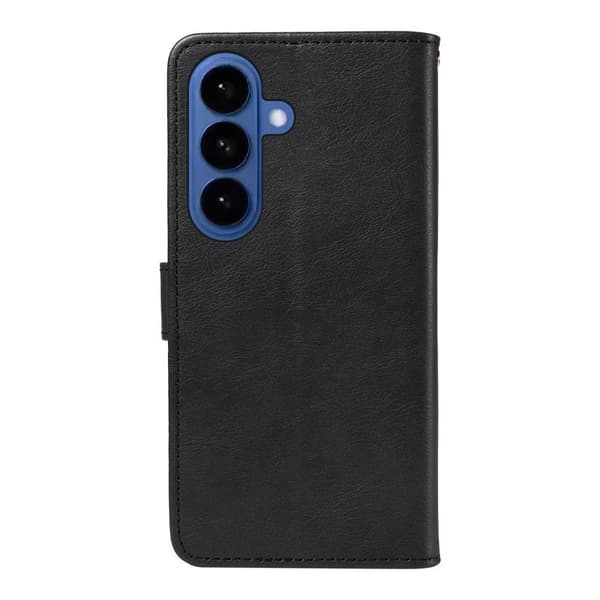 Samsung Galaxy S26 Plus Plånboksfodral Konstläder Med Rem - Svart