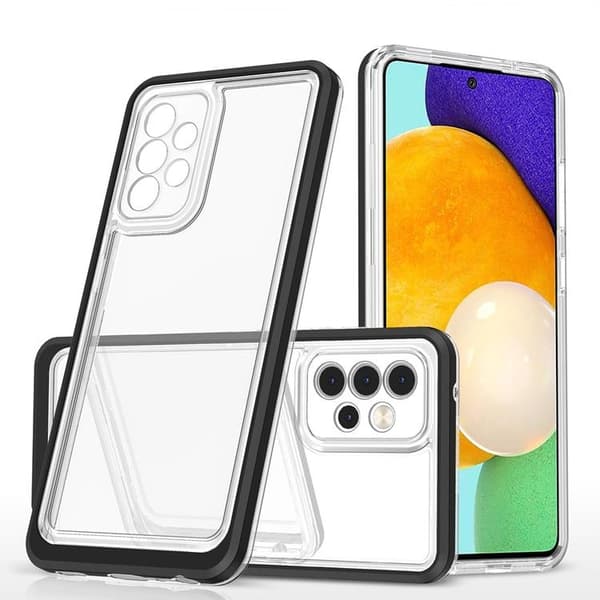 Galaxy A73 Cover Clear 3in1 Frame Gel - Sort Black