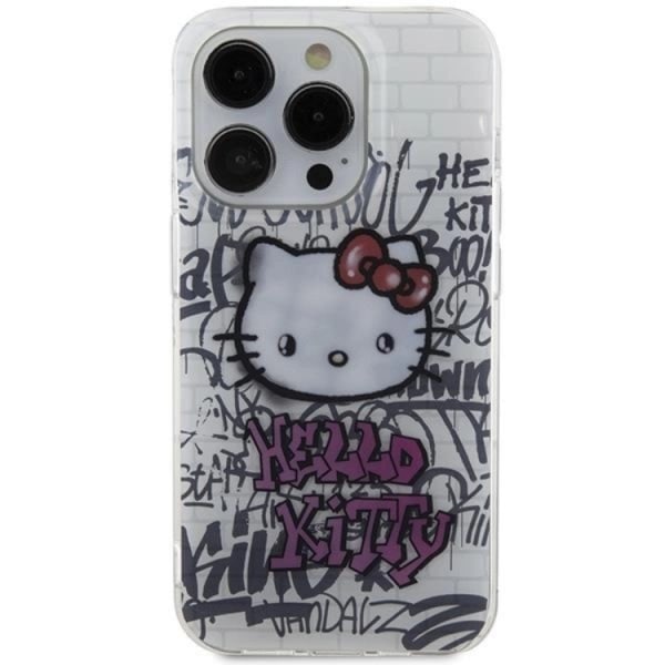Hello Kitty iPhone 14 Pro Mobilskal Bricks Graffiti - Vit