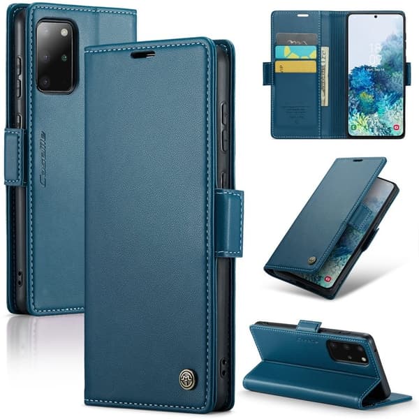 CASEME Plånboksfodral Konstläder för Samsung Galaxy S20 Plus - Blå