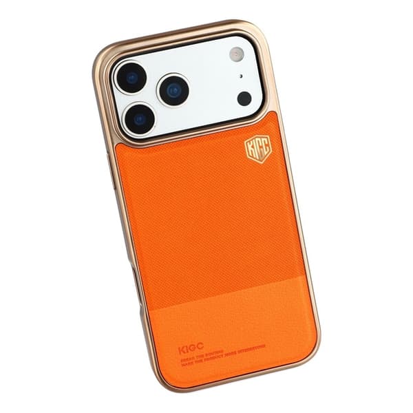 KIGC Mobilskal till iPhone 17 Pro Electroplating PC + TPU + PU - Orange Orange
