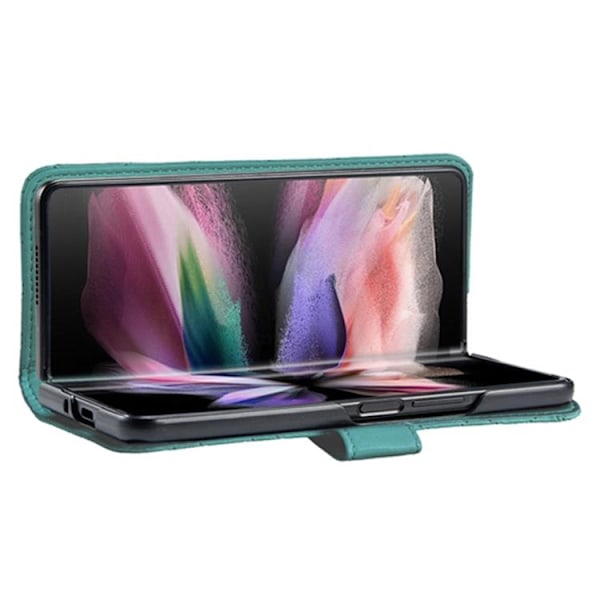 BINFEN COLOR Galaxy Z Fold 4 Plånboksfodral Rhombus - Grön
