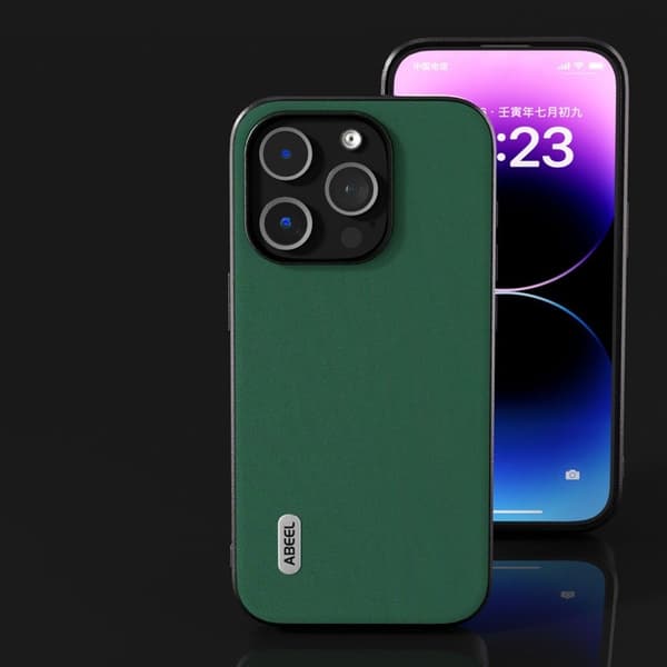ABEEL Mobilskal till iPhone 13 Pro Max Silky Äkta Läder Grön