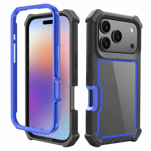 Mobilskal till iPhone 17 Pro TPU + PC Shockproof - Svart/Blå Blå