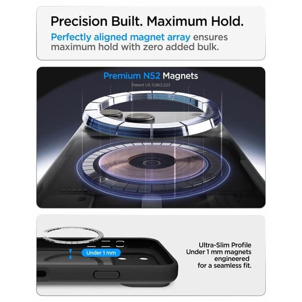 Spigen Mobilskal För iPhone 18 Pro/17 Pro Magsafe Ultra Hybrid - Frost Svart