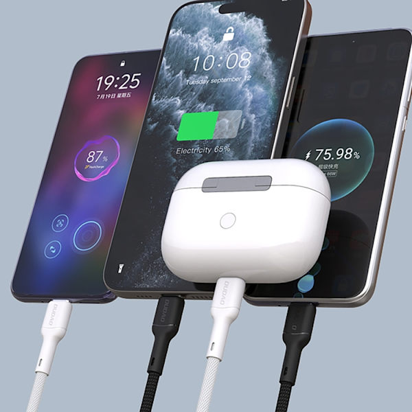 Dudao USB-C - USB-C 65W Kabel 2m L9C - Vit Vit