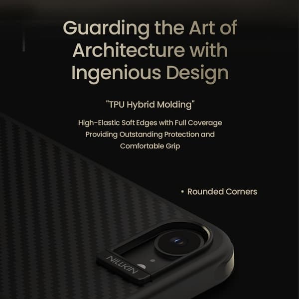 NILLKIN Mobilskal till iPhone 16e Magnetiskt Kolfiber TPU + PC Grön