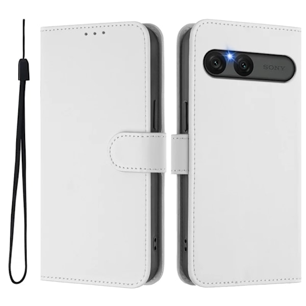 Sony Xperia 10 VII Plånboksfodral Solid Color Konstläder - Vit Vit