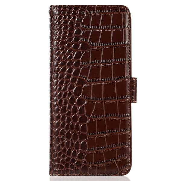 Samsung Galaxy S26 / S26 Pro Plånboksfodral RFID Skydd Äkta Läder - Brun